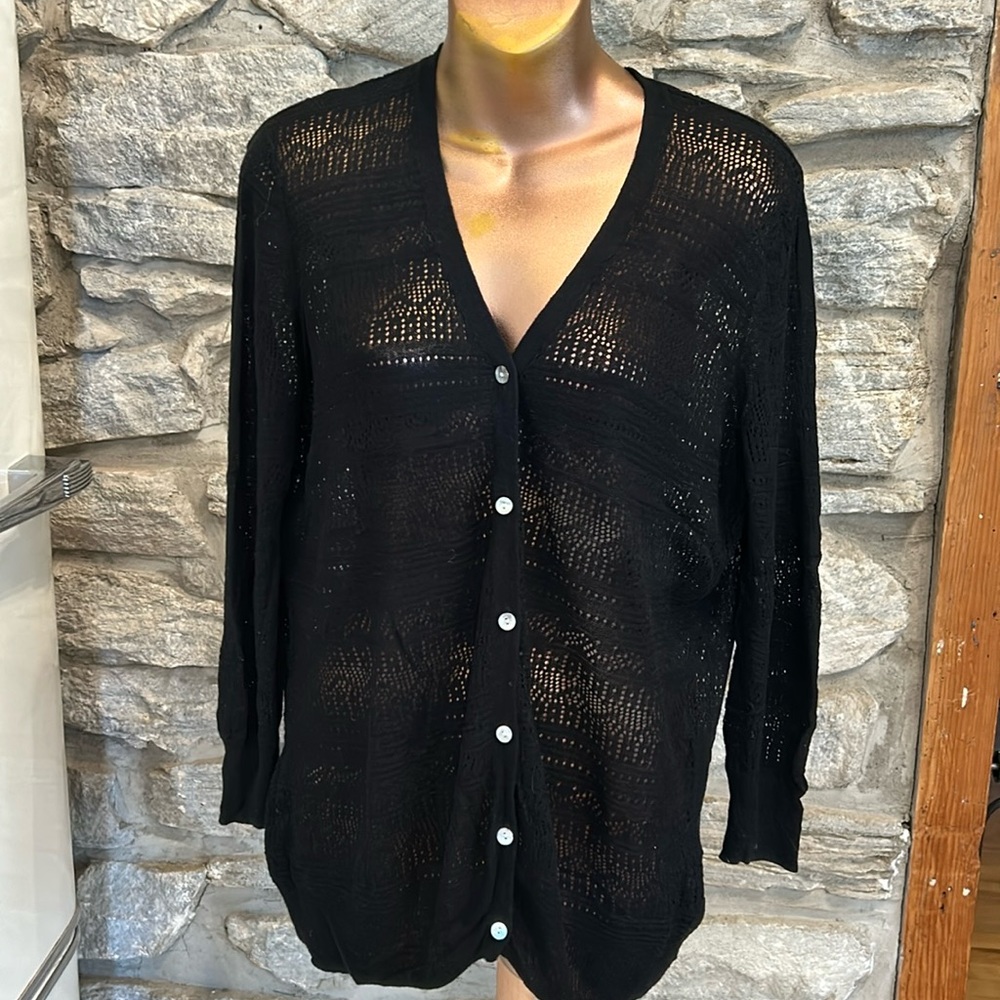 Fine knit crochet style cardigan